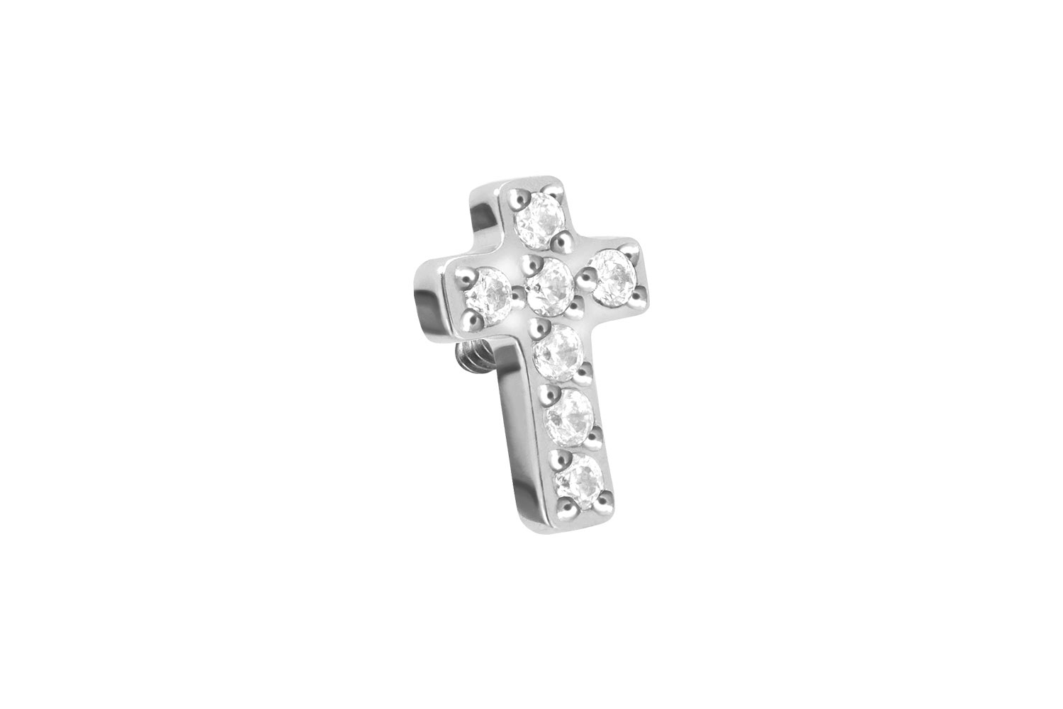 Titan Schraubaufsatz mit Außengewinde KRISTALLKREUZ ++SALE++ von Piercingline
